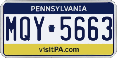 PA license plate MQY5663