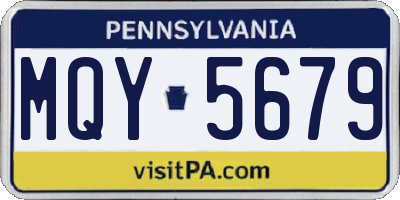 PA license plate MQY5679