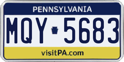 PA license plate MQY5683