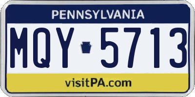 PA license plate MQY5713