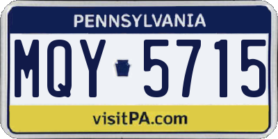PA license plate MQY5715