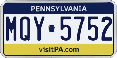 PA license plate MQY5752