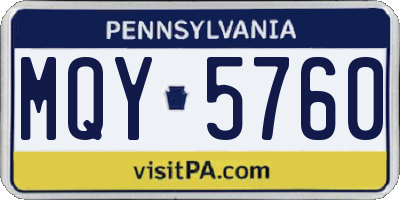 PA license plate MQY5760