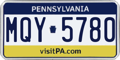 PA license plate MQY5780