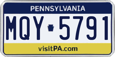 PA license plate MQY5791