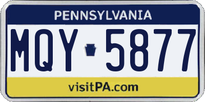 PA license plate MQY5877