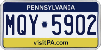 PA license plate MQY5902