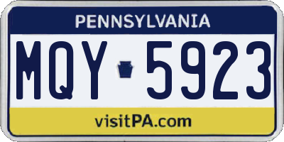 PA license plate MQY5923