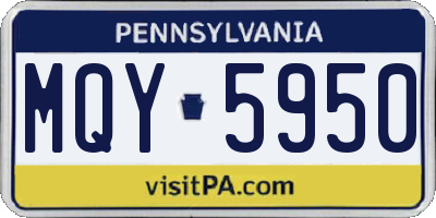 PA license plate MQY5950