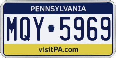 PA license plate MQY5969