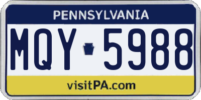 PA license plate MQY5988