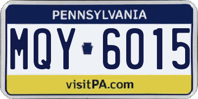 PA license plate MQY6015