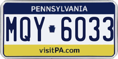 PA license plate MQY6033