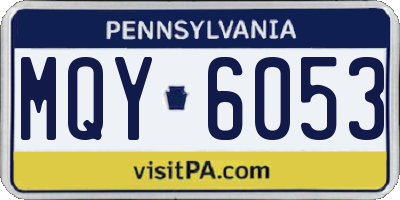 PA license plate MQY6053