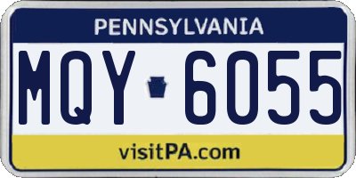 PA license plate MQY6055
