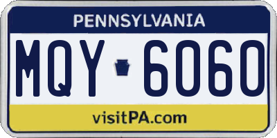 PA license plate MQY6060