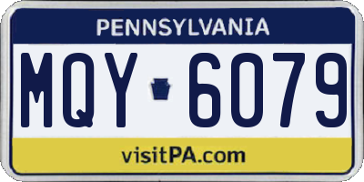 PA license plate MQY6079
