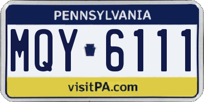 PA license plate MQY6111