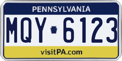 PA license plate MQY6123