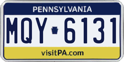 PA license plate MQY6131