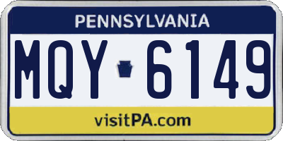 PA license plate MQY6149