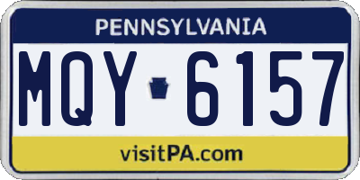 PA license plate MQY6157