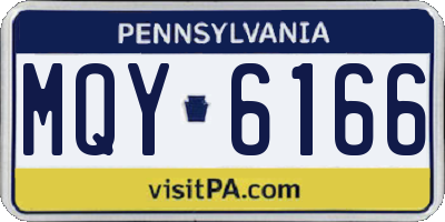 PA license plate MQY6166