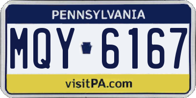 PA license plate MQY6167