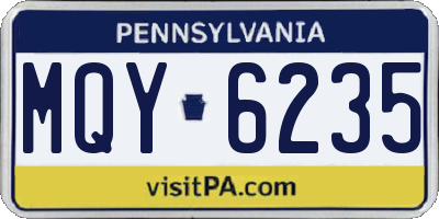 PA license plate MQY6235