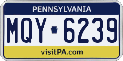 PA license plate MQY6239