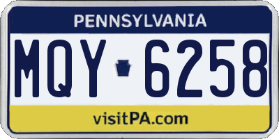 PA license plate MQY6258