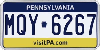 PA license plate MQY6267