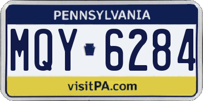 PA license plate MQY6284
