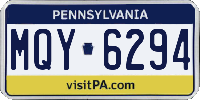 PA license plate MQY6294