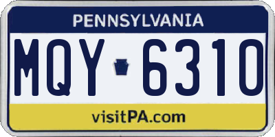 PA license plate MQY6310