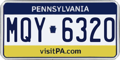 PA license plate MQY6320