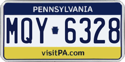 PA license plate MQY6328