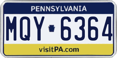 PA license plate MQY6364