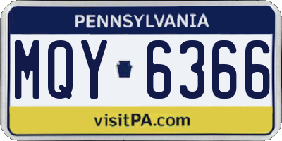 PA license plate MQY6366