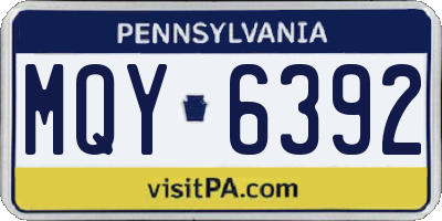 PA license plate MQY6392