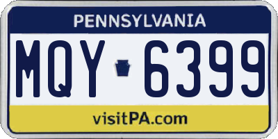 PA license plate MQY6399