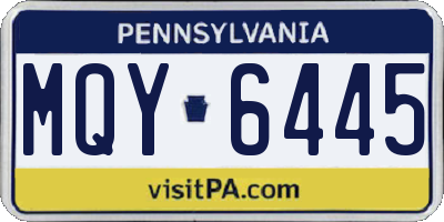 PA license plate MQY6445