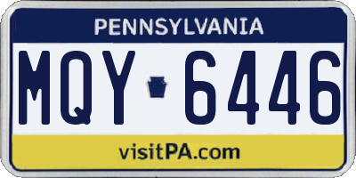PA license plate MQY6446