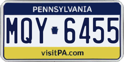 PA license plate MQY6455