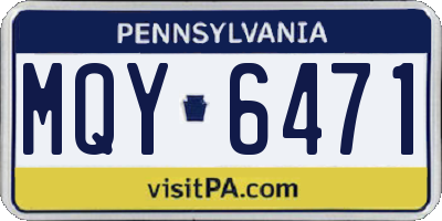 PA license plate MQY6471