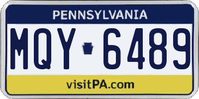 PA license plate MQY6489