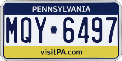 PA license plate MQY6497