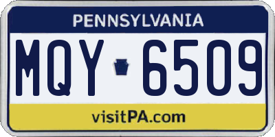 PA license plate MQY6509