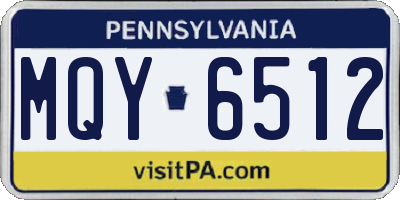 PA license plate MQY6512