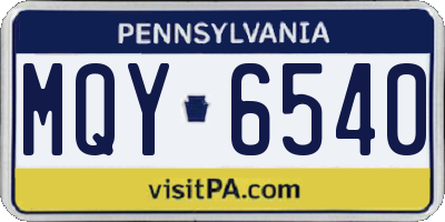 PA license plate MQY6540